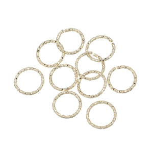 Витые соединительные кольца 10 мм, светлое золото, 10 шт. (#CN-RG-004G)