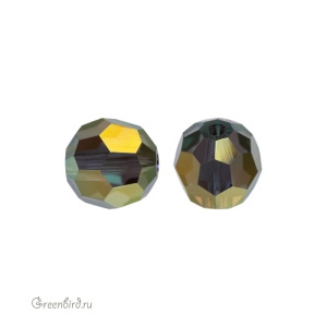 Swarovski 5000 Бусина круглая 6 мм, иризирующий зеленый FC (#001IRIGFC), 1 шт.