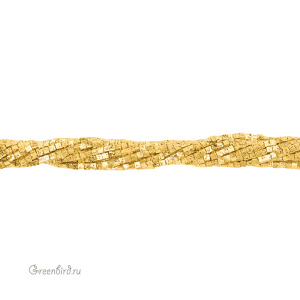 Бусины Геметин "Кубы" 2,5 мм, желтое золото (#SVA-HMTN-16)