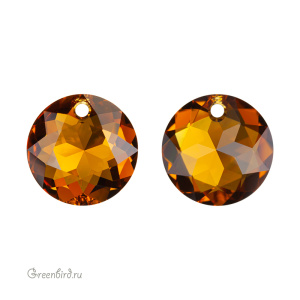 Swarovski 6430 подвеска круглая 14 мм, топаз (#203), 1 шт.