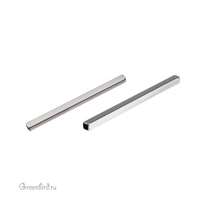 Бусина-трубочка 50 мм, родий, 1 шт. (9S1365), Корея