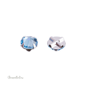 Swarovski 53103 Роза Монтис SS30, серебро, аквамарин (#202), 1 шт.