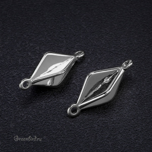 Коннектор "Фонарик", родий, 1 шт. (#SVA-BASE-1201R)