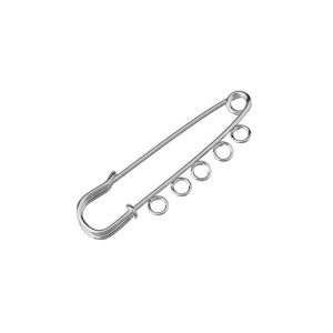 Булавка английская с 5 кольцами 50 мм, серебристый, 1 шт. (#CBP001R)