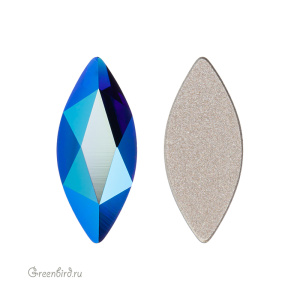 Swarovski 2201 Клеевые стразы Маркиз 14х6 мм, кобальт с мерцанием (#369SHIM), 1 шт.