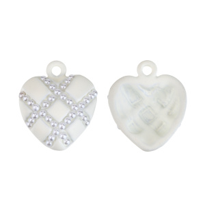Подвеска "Сердце", жемчуг, молочный, 1 шт. (#CN-PN-154)