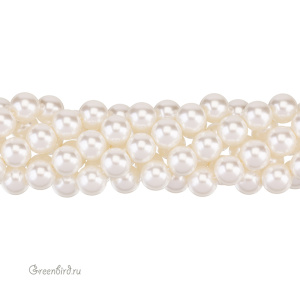 Crystalbird Жемчуг круглый 10 мм, светло-кремовый, нить (#11)