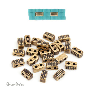 CYMBAL Металлическая бусина Half TILA "Marathi", ант. латунь, 1 шт. (#HT-012332-AB)