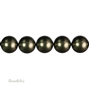 Swarovski 5811 Жемчуг с расширенным отверстием 14 мм, темно-зеленый (#814), 1 шт.