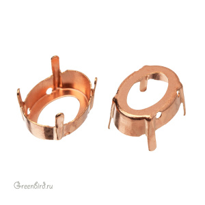 4122 Оправа для ювелирного кристалла Oval Rivoli 14х10,5 мм, томпак