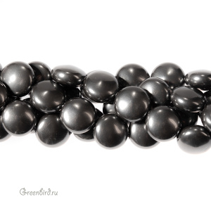 Жемчуг плоский 12x7 мм #5860 – Black (#298)