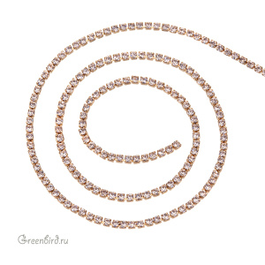 Цепочка со стразами 1,7 мм, Crystal, золото, 10 см (#RCH-01G) Цепочка со стразами 1,7 мм, Crystal, золото, 10 см (#RCH-01G)