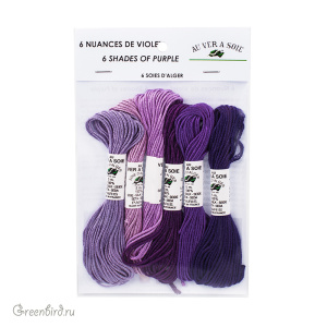 Набор шелкового мулине AVAS Soie D'Alger® 6 Nuances — Violet
