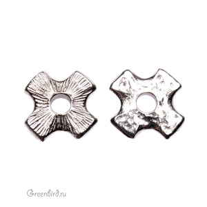 Элемент под заклепку "Крест", родий (#TC-5799)