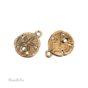 Подвеска "Морской еж", ант. золото, 1 шт. (#TC-2449-26)