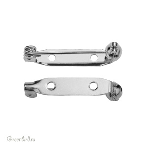 Основа для броши MIYUKI 28 мм, серебро, 1 шт. (#K508-S)