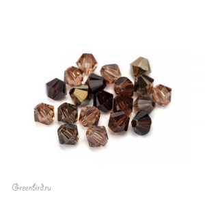 Swarovski 5328 Биконусы 4 мм, коричневый микс (#MIX14), уп. 20 шт.