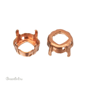 4470 Оправа для ювелирного кристалла Cushion Square FS 8 мм, томпак