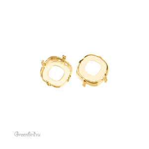 4483 Оправа для ювелирного кристалла Thin Cushion FS 12 мм, золото