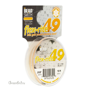 Тросик Flex-Rite 49 – 0,45 мм, 24Kt Gold Plate #FLX43111