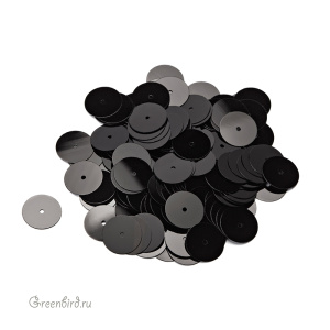 Пайетки 10мм плоские Nero (#9919)