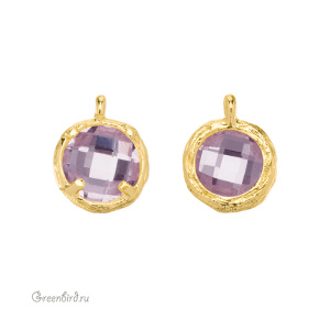 Подвеска круглая с кристаллом, 7,5 мм, золото, Blush Rose (#SVA-FIAN-162G) Подвеска круглая с кристаллом, 7,5 мм, золото, Blush Rose (#SVA-FIAN-162G)