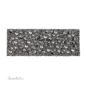 89803 Кристальная ткань Galuchat 75x29 мм – Black/Comet Argent Light (#012/001CAL)