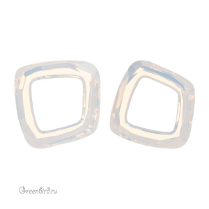 4437 Cosmic Square Ring 14 мм – White Opal (#234)