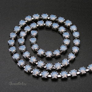 Цепочка со стразами 2,4 мм, Air Blue Opal, родий, 10 см (#P1800CC1H-285) №9
