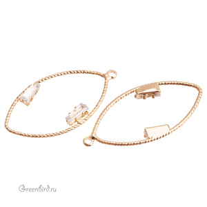 Подвеска-коннектор с фианитами, золото, 1 шт. (#SVA-FIAN-032G)