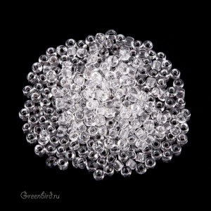 Винтажный бисер круглый 9/0, Crystal Sq. Hole (#301)