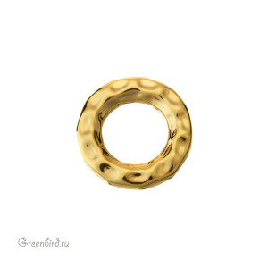 Коннектор-кольцо фактурный 12 мм, золото, 1 шт. (#SV1701-C50-G)