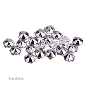 Swarovski 53100 Роза Монтис SS12, серебро, светлый хром (#001LTCH), уп. 20 шт.