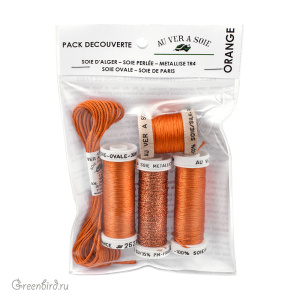 Набор ниток AVAS с объемными нитями, Orange