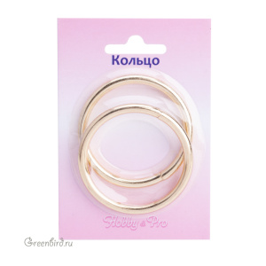Кольцо разъемное 40х4 мм, золото, 2 шт.
