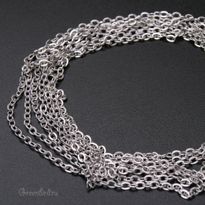 Цепочка, матовый родий, 10 см (9A010), Корея