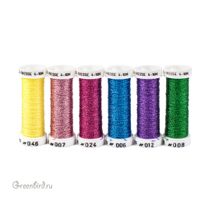 Набор металлизированных нитей AVAS Metallise Tresse #4 6 Nuances — Candy