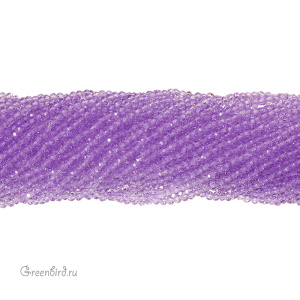 Бусины граненые рондели "Мини", сиреневый, нить (#SVAB242)