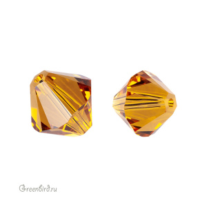 Swarovski 5328 Биконус 10 мм, топаз (#203), 1 шт.