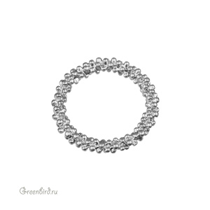 Коннектор-кольцо "Венок" 21,5х23,8 мм, матовый родий, 1 шт. (9M593), Корея