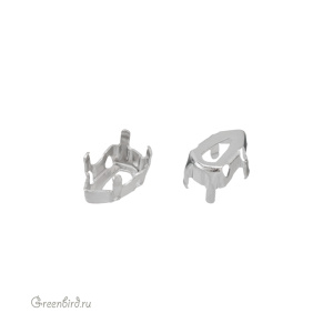 4707 Оправа для ювелирного кристалла Slim Trilliant FS 7,8х4,9 мм, платина