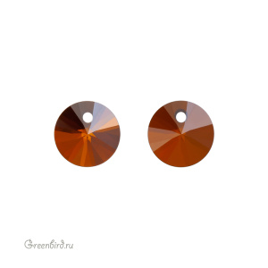 6428 подвеска Mini Disk Pendant 6mm – Smoked Amber (#1001)