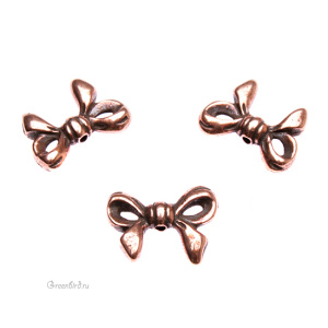 Бусина "Бантик", ант. медь, 1 шт. (#TC-5610)