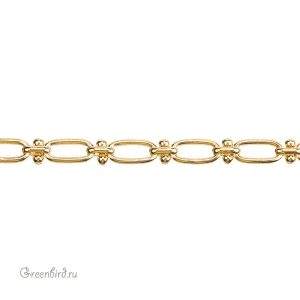 Цепочка 16 x 8 мм, золото, 30 см (#Chain-73G)