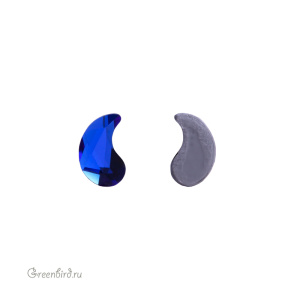 2364 Кристалл с плоским основанием горячей фиксации Paisley X 6х3,7 мм – Majestic Blue (#296), 1шт.