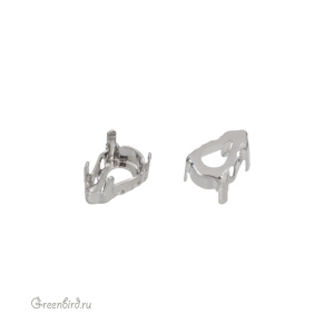 4328 Оправа для ювелирного кристалла Pear 8х4,8 мм, белая бронза