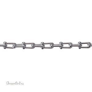 Цепочка фигурная "Шарики", родий, 30 см (#Chain-58R)