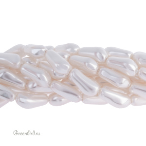 Жемчуг барочный длинный 10 мм #5844 White (#650)