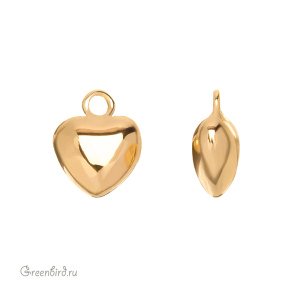 Подвеска "Сердечко" 8 мм, золото, 1 шт. (#SVA-BASE-031G)