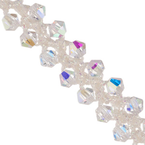 Набор для создания вязаного браслета с биконусами, белый (#19-2)